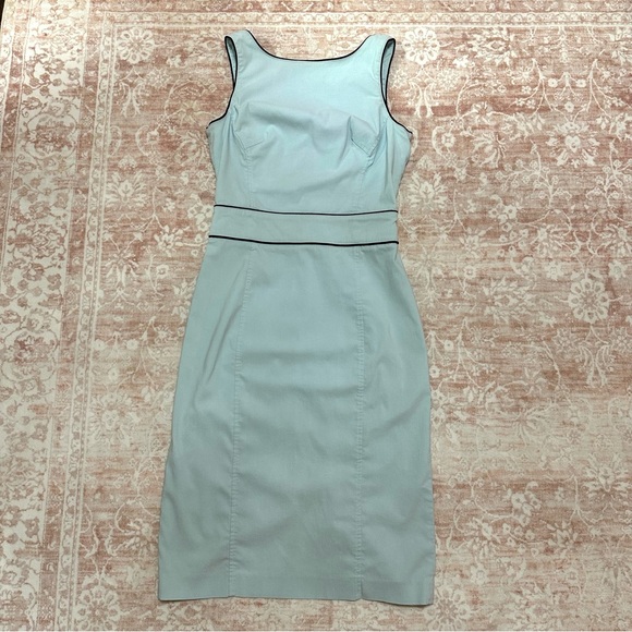 Express Dresses & Skirts - Y2K Baby Blue High Neck Fitted Dress